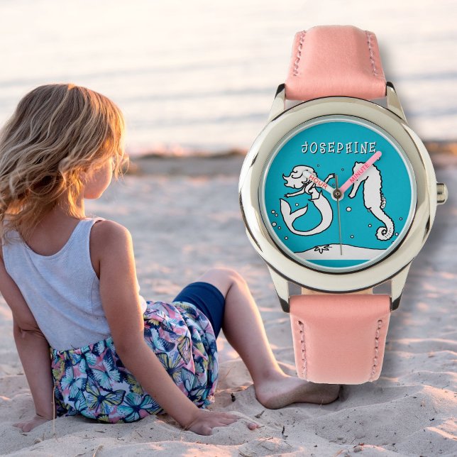 Mermaid Seahorse Name Template Kids  Watch (Creator Uploaded)