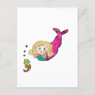Mermaid Seahorse Postcard