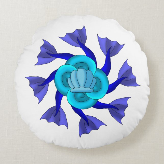 Mermaid/Seahorse Tails Iznik 1 Round Cushion (Front)