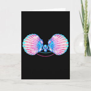 Mermaid Seashell Bra Mermaid Bday Halloween Mermai Card
