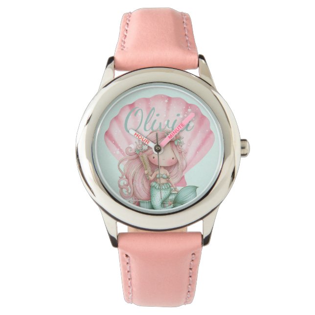 Mermaid Seashell Lovers Name  Watch (Front)