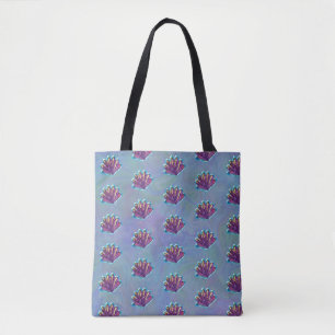 Mermaid Seashell Print Tote Bag