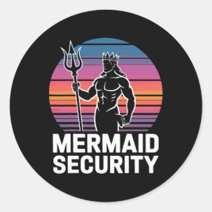 Mermaid Security 1 Classic Round Sticker
