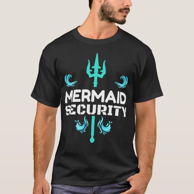 Mermaid Security Birthday Gift Swimmer Shirt (Front)