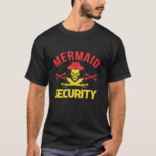 Mermaid Security Crossbones Skull Red Head Scarf M T-Shirt