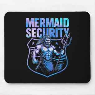 Mermaid Security Funny Dad Mermaid Beach Guard  Mouse Pad