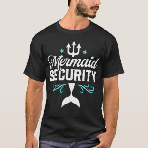 Mermaid Security Funny Merman Swimmer Swimming Bir T-Shirt