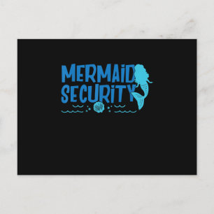 Mermaid Security - Funny Swimming Gift Announcement Postcard