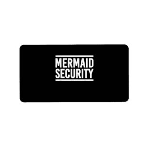 Mermaid Security Funny Swimming Lessons Label