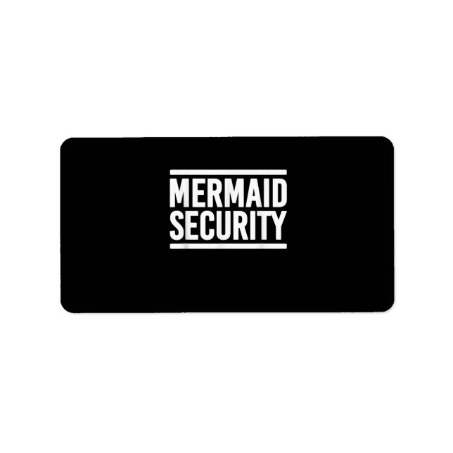 Mermaid Security Funny Swimming Lessons Label (Front)