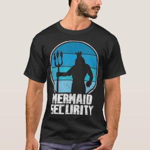Mermaid Security Merman Merdad Trident Swimmer Dad T-Shirt