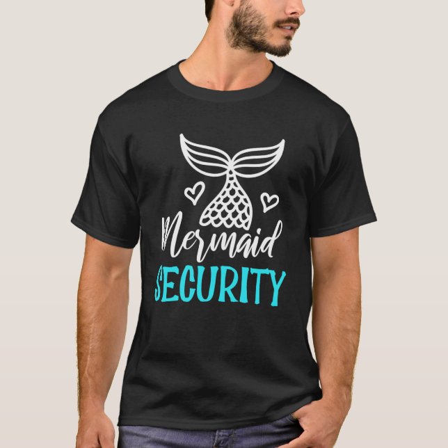 Mermaid Security Professional Swimmer Swimming T-Shirt (Front)