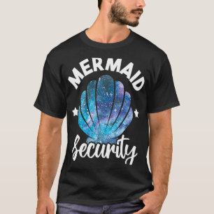 Mermaid Security Seashell Mermaid Squad Birthday P T-Shirt