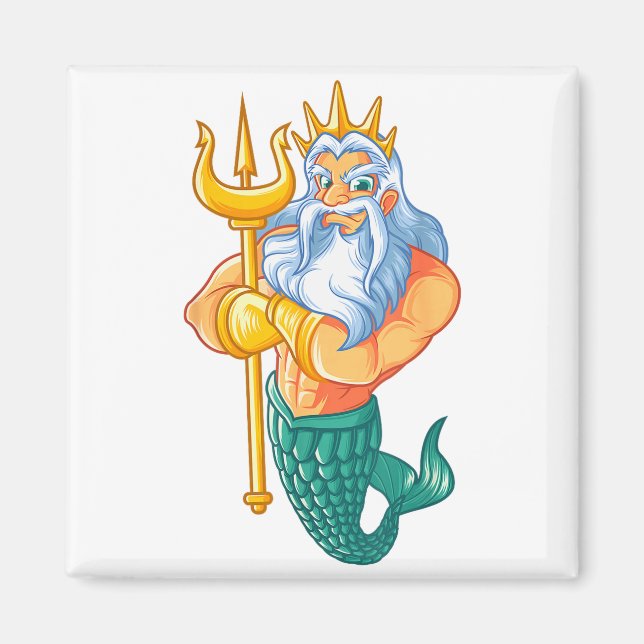 Mermaid Security Shirt _ Funny Merman Swimming Gif Magnet (Front)