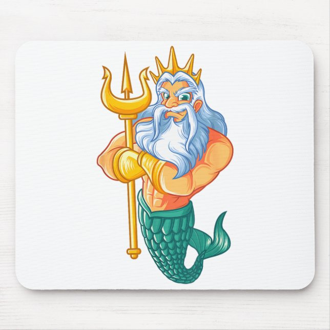 Mermaid Security Shirt _ Funny Merman Swimming Gif Mouse Pad (Front)