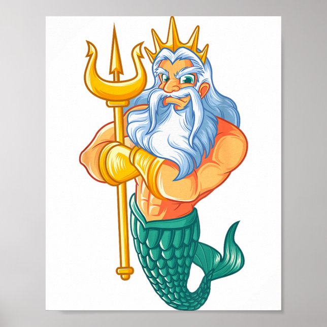 Mermaid Security Shirt _ Funny Merman Swimming Gif Poster (Front)