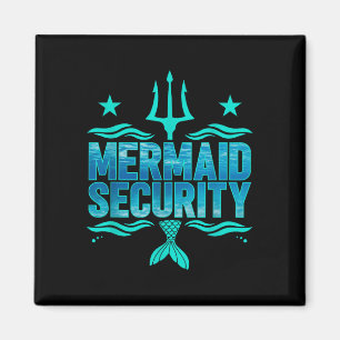 Mermaid Security Squad Matching Trident Birthday L Magnet