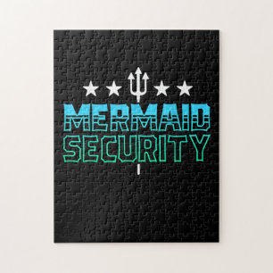 Mermaid Security  Swim Team Gift Swimmer Swimming Jigsaw Puzzle