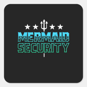 Mermaid Security Swim Team Gift Swimmer Swimming Square Sticker