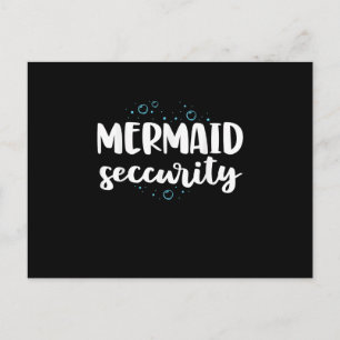 Mermaid Security Swim Team Women Swimmer Swimming Announcement Postcard