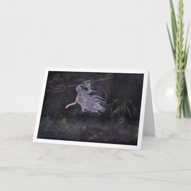 Mermaid sees a Baby Kraken notecard (Front)