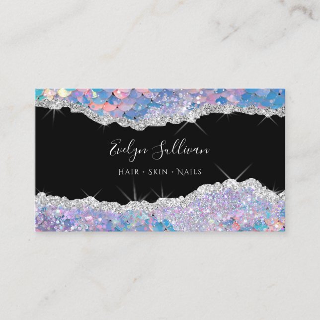 Mermaid sequin business card (Front)