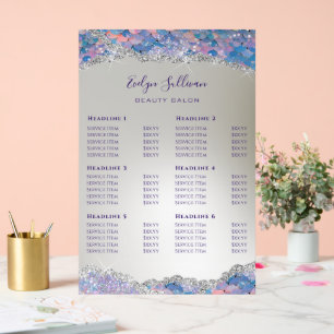 Mermaid Sequin Price List Acrylic Sign
