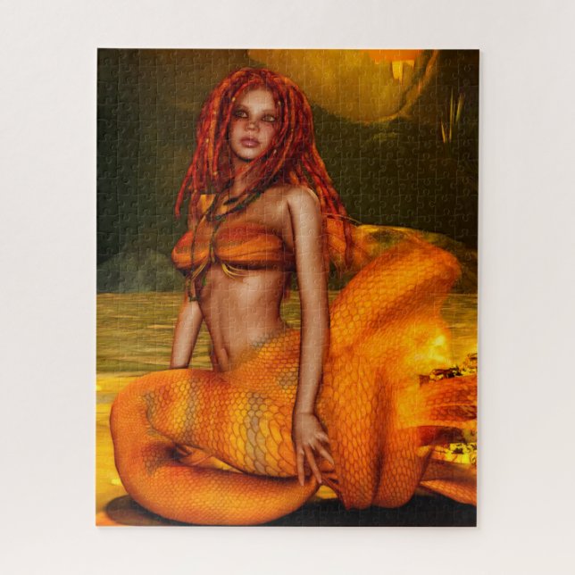 Mermaid Series "Coraleen" Fantasy Art Jigsaw Puzzle (Vertical)
