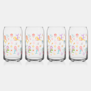 Mermaid Set 1 Can Glass