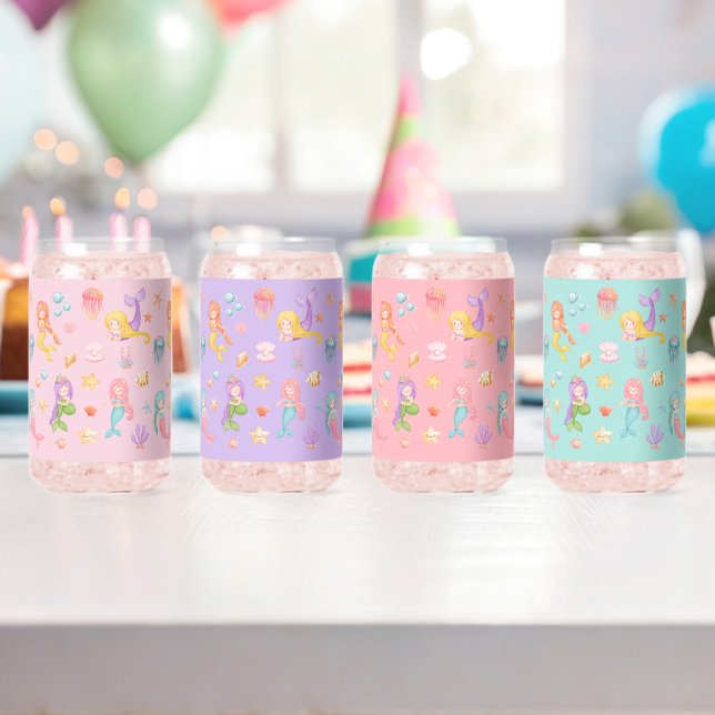 Mermaid Set 2 Can Glass (Insitu (Birthday))
