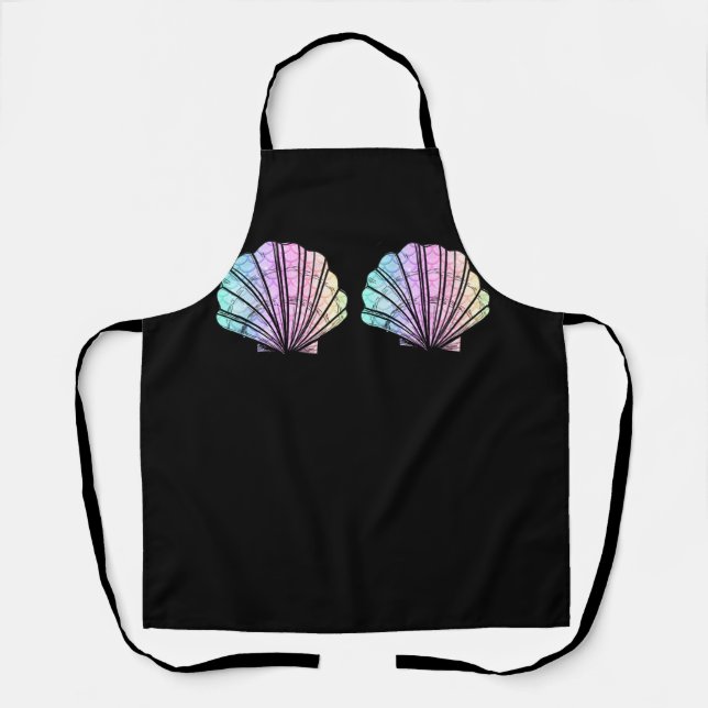 Mermaid Shell Bra Bikini Seashell Mermaid Bachelor Apron (Front)