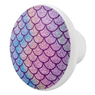 Mermaid Shimmer Scale Ceramic Knob