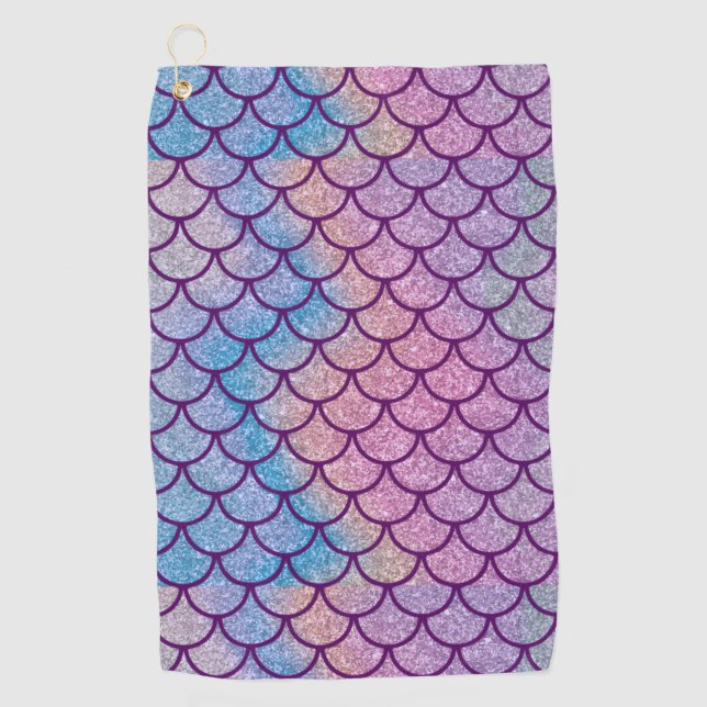 Mermaid Shimmer Scale Golf Towel (Front)