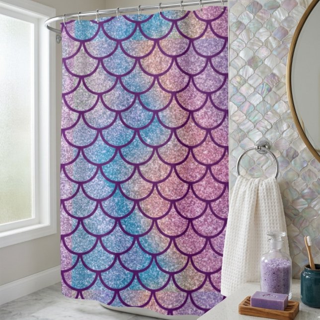 Mermaid Shimmer Scale Shower Curtain (Creator Uploaded)