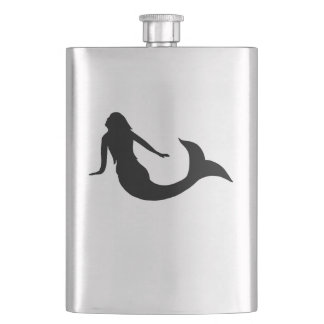 Mermaid Silhouette Hip Flask