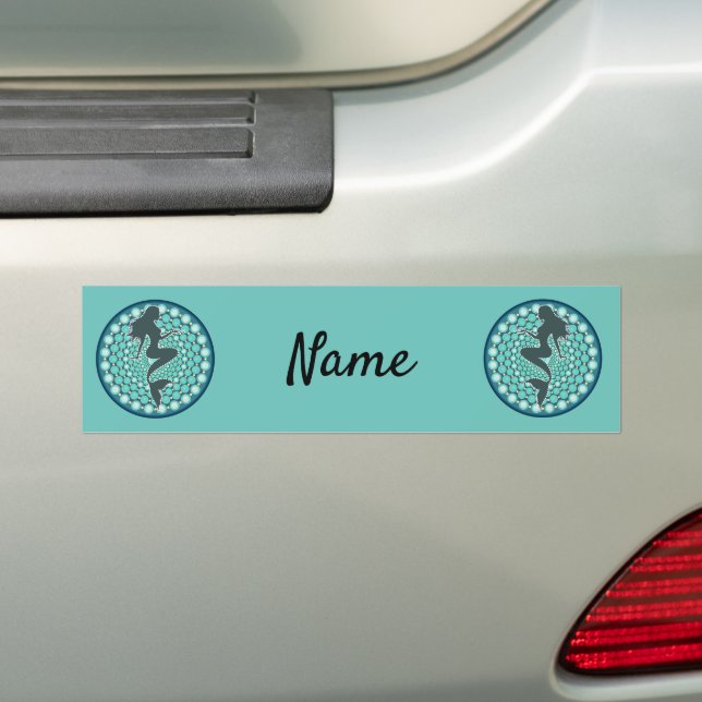 Mermaid Silhouette in Bubbles Thunder_Cove  Bumper Sticker (On Car)