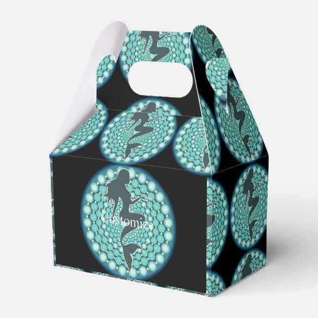 Mermaid Silhouette in Bubbles Thunder_Cove Favour Box (Front Side)