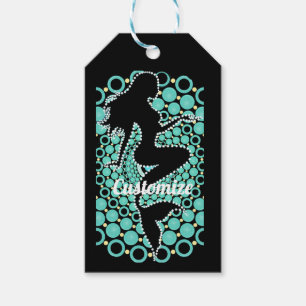 Mermaid Silhouette in Bubbles Thunder_Cove Gift Tags