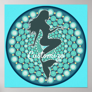 Mermaid Silhouette in Bubbles Thunder_Cove Poster