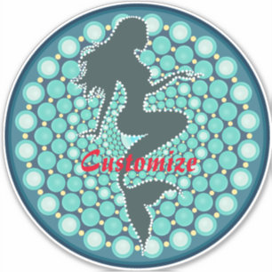 Mermaid Silhouette in Bubbles Thunder_Cove  Sticke