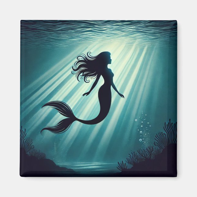 Mermaid Silhouette Magnet (Front)