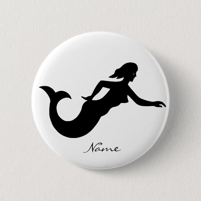 Mermaid Silhouette Thunder_Cove 6 Cm Round Badge (Front)