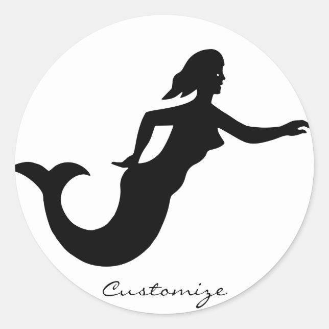 Mermaid Silhouette Thunder_Cove Classic Round Sticker (Front)