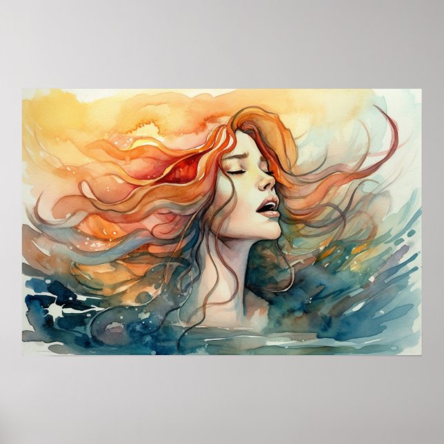 Mermaid singing on the surface poster (Front)