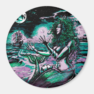 Mermaid Siren Atlantis Pearl Magnet
