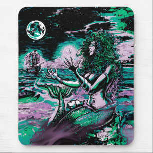 Mermaid Siren Atlantis Pearl Mouse Pad