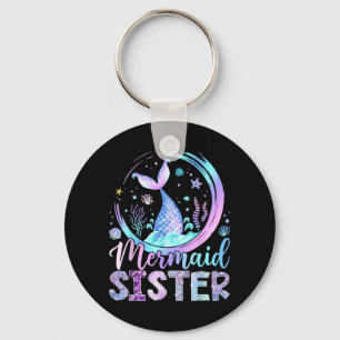 Mermaid Sister Funny Birthday Girl Party Family Key Ring
