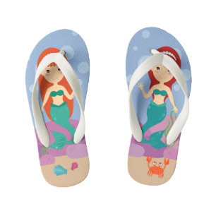 Mermaid sisters under the sea summer ocean kid's thongs