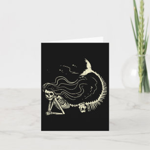 Mermaid Skeleton Halloween Costume Women Girls Card