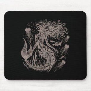 Mermaid skeleton sea ocean animal gothic grunge mouse pad